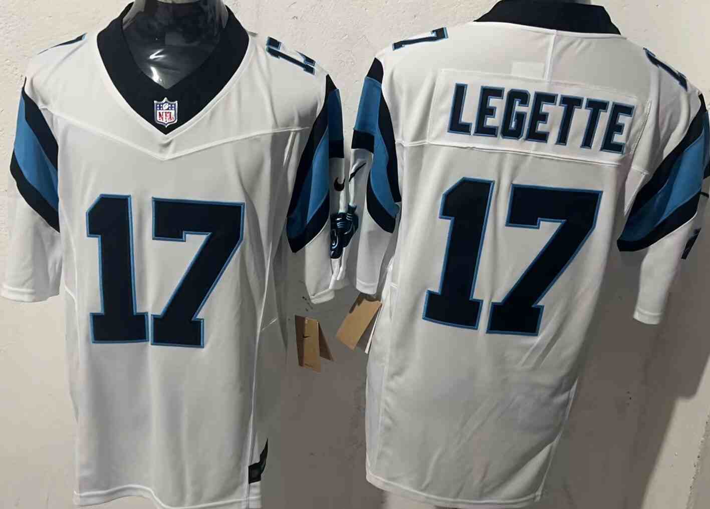 Men's Carolina Panthers #17 Xavier Legette White Draft F.U.S.E. Vapor Limited Football Stitched Jersey