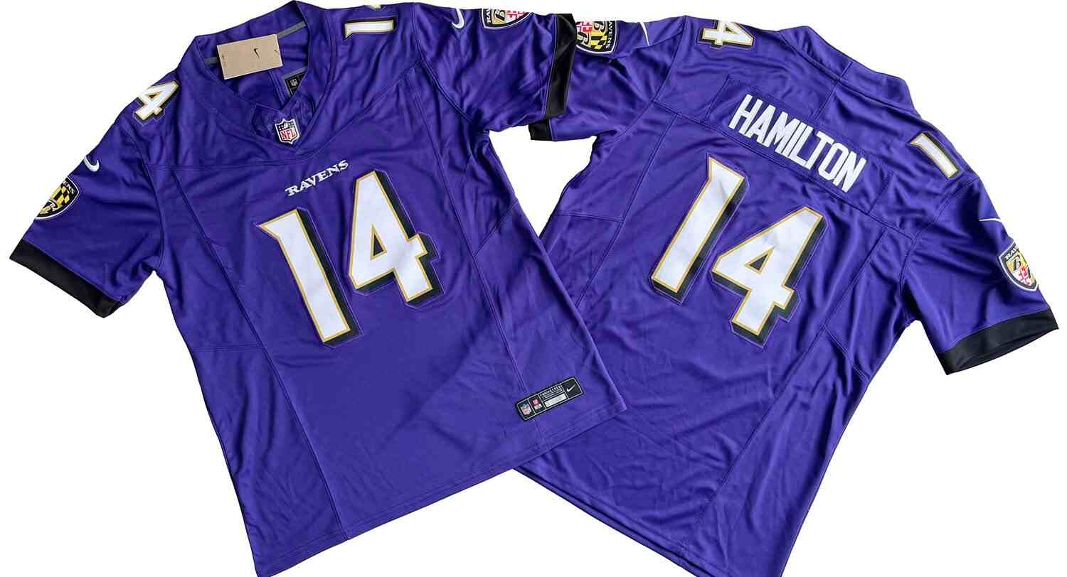 Men's Baltimore Ravens #14  Kyle Hamilton Purple F.U.S.E. Vapor Limited Football Stitched Jersey