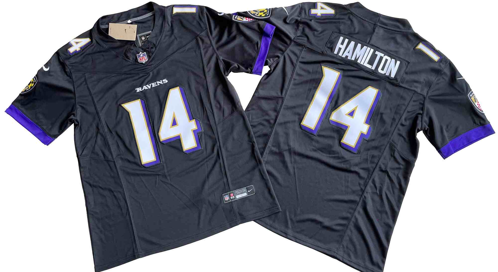 Men's Baltimore Ravens #14  Kyle Hamilton F.U.S.E. Black Vapor Limited Football Stitched Jersey