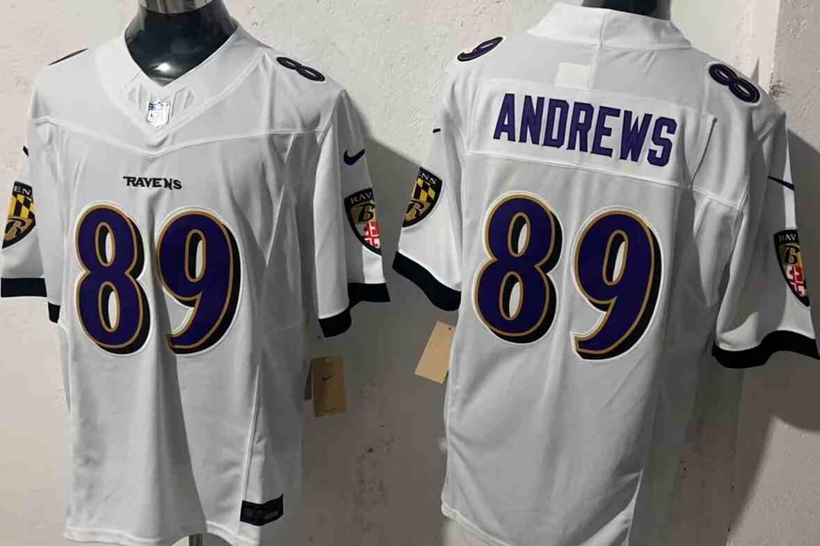 Men's Baltimore Ravens #89 Mark Andrews  F.U.S.E. White Vapor Limited Football Stitched Jersey