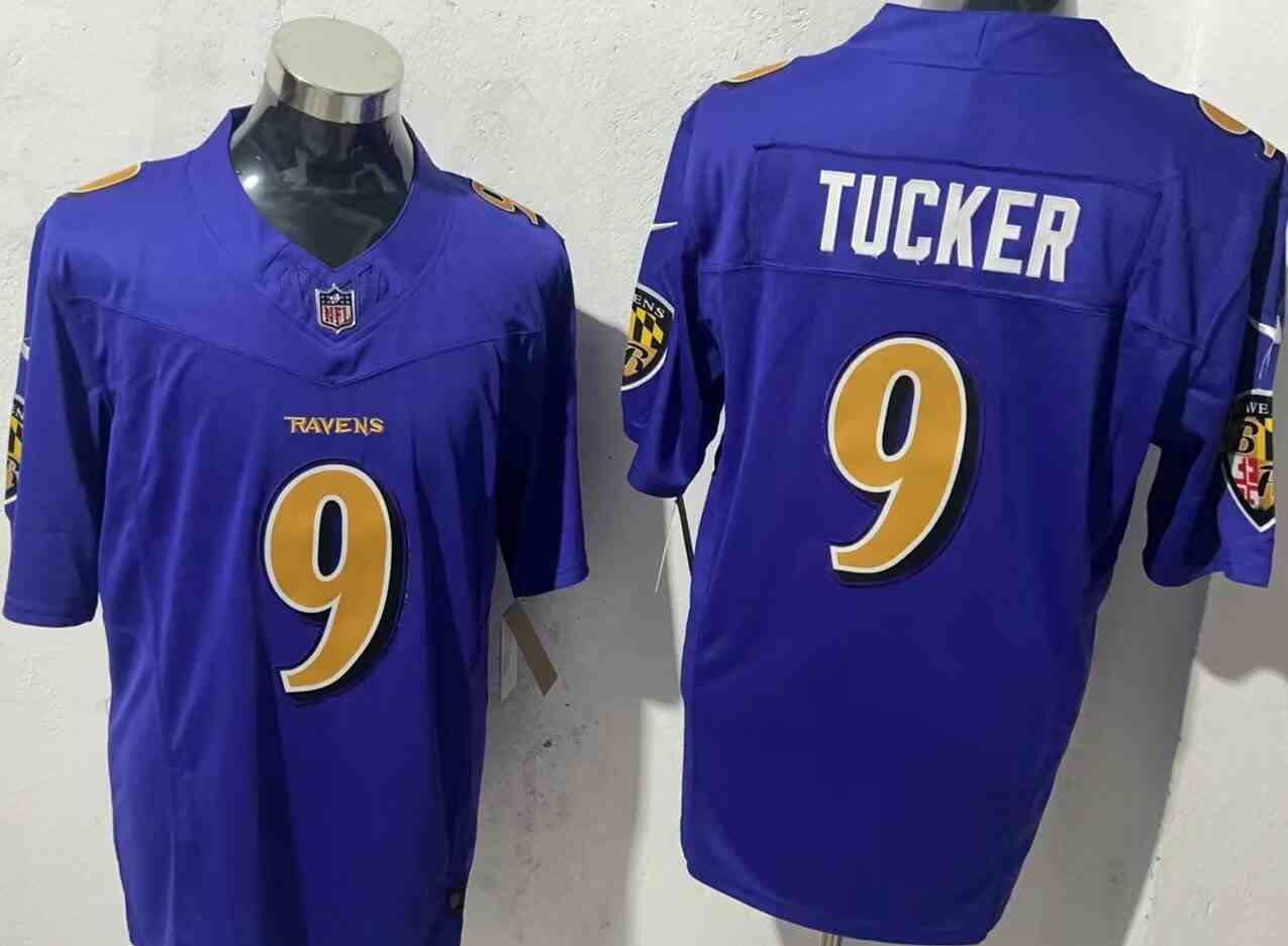 Men's Baltimore Ravens #9 Justin Tucker Purple  F.U.S.E. Limited Football Jersey