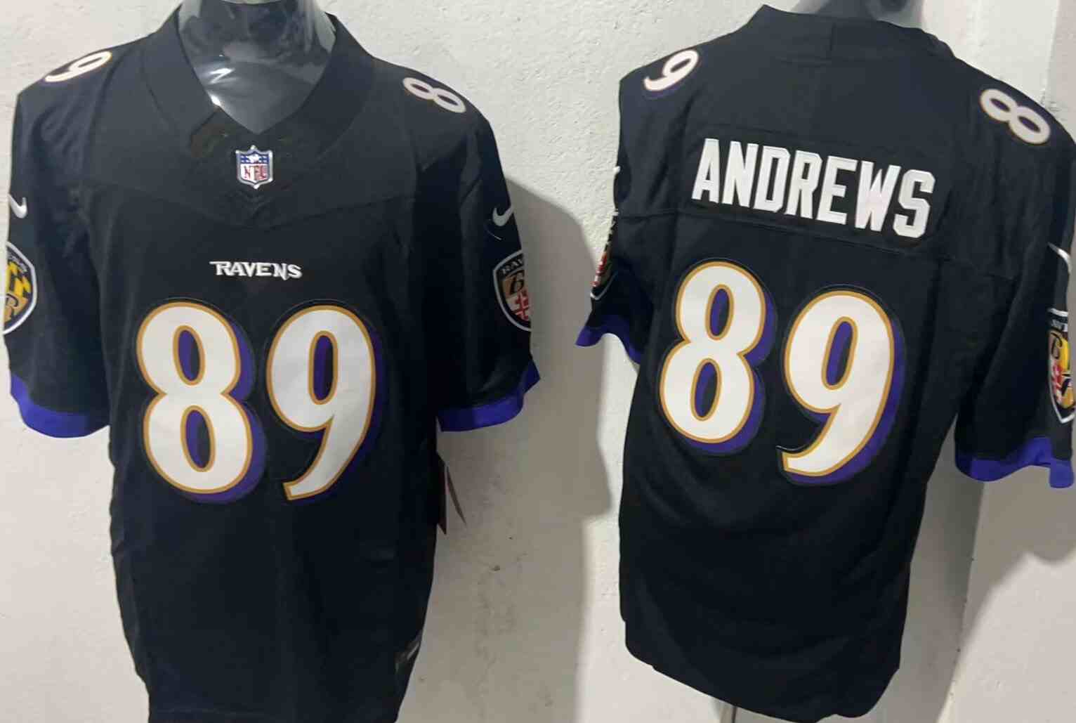 Men's Baltimore Ravens #89 Mark Andrews  F.U.S.E. Black Vapor Limited Football Stitched Jersey