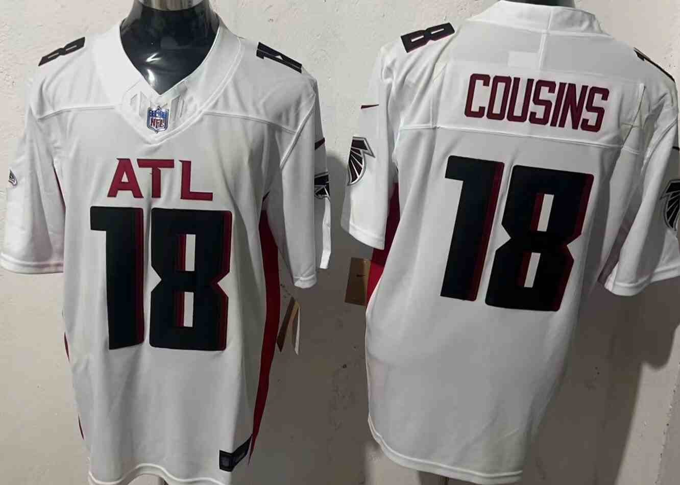 Men's Atlanta Falcons #18 Kirk Cousins White  F.U.S.E. Vapor Untouchable Limited Football Stitched Jersey