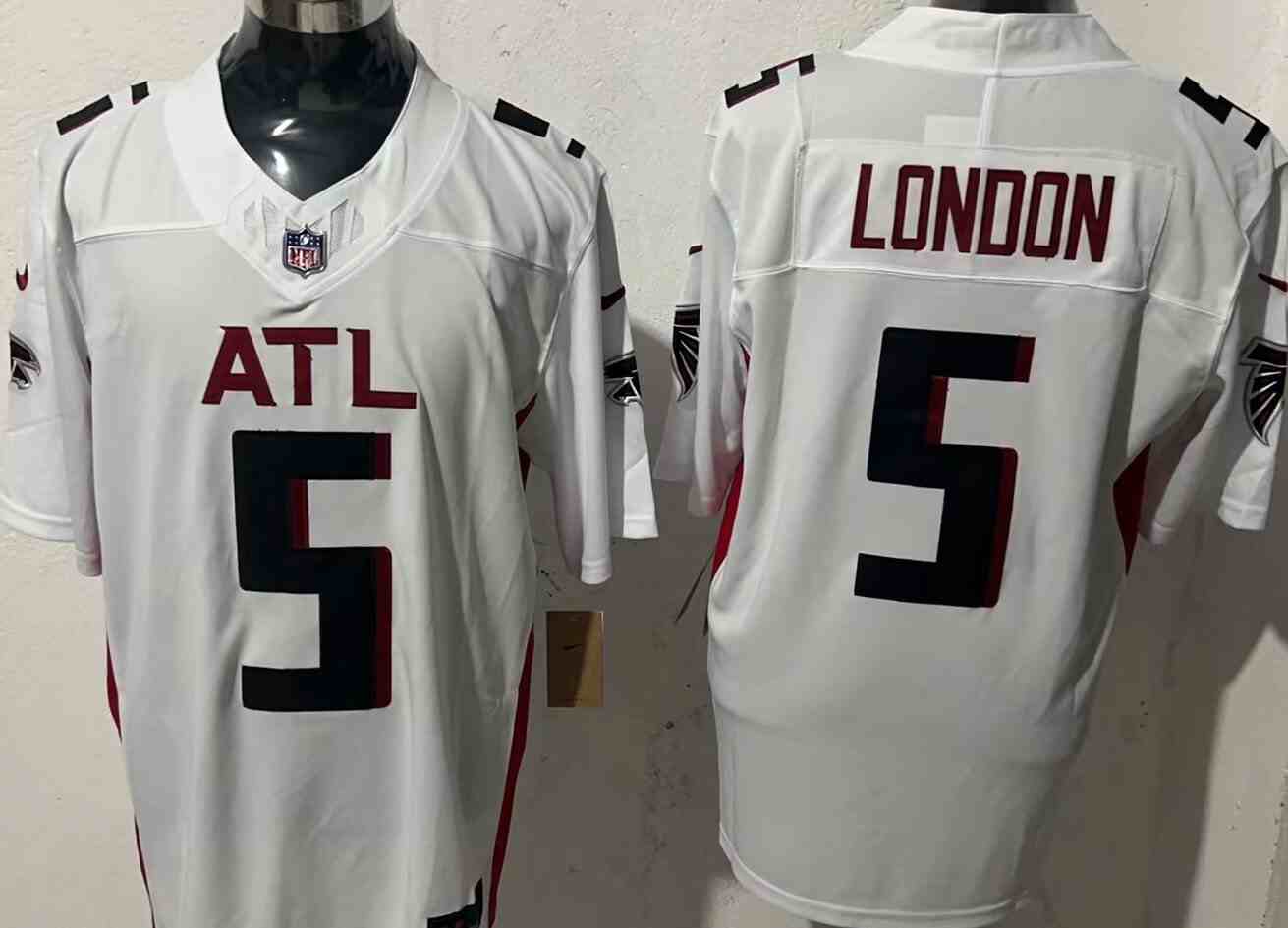 Men's Atlanta Falcons #5 Drake London White  F.U.S.E. Vapor Untouchable Limited Football Stitched Jersey