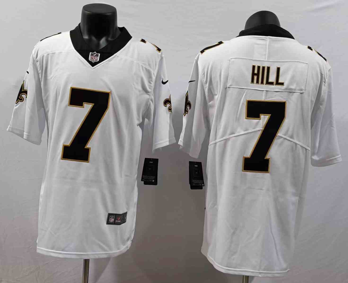 Men's New Orleans Saints #7 Taysom Hill White Vapor Limited Football Stitched Jersey
