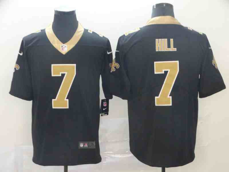 Men's New Orleans Saints #7 Taysom Hill Black Vapor Limited Football Stitched Jersey