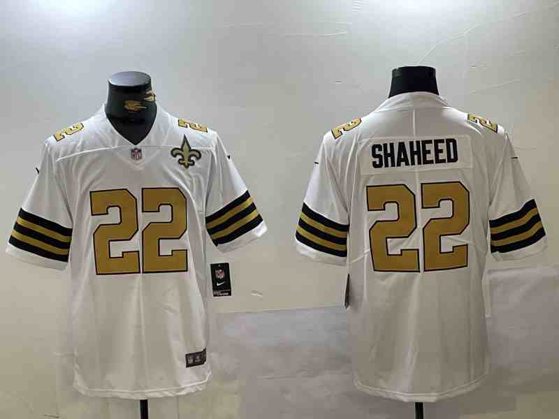 Men's New Orleans Saints #22 Rashid Shaheed White Vapor Limited Stitched Football Jersey-1