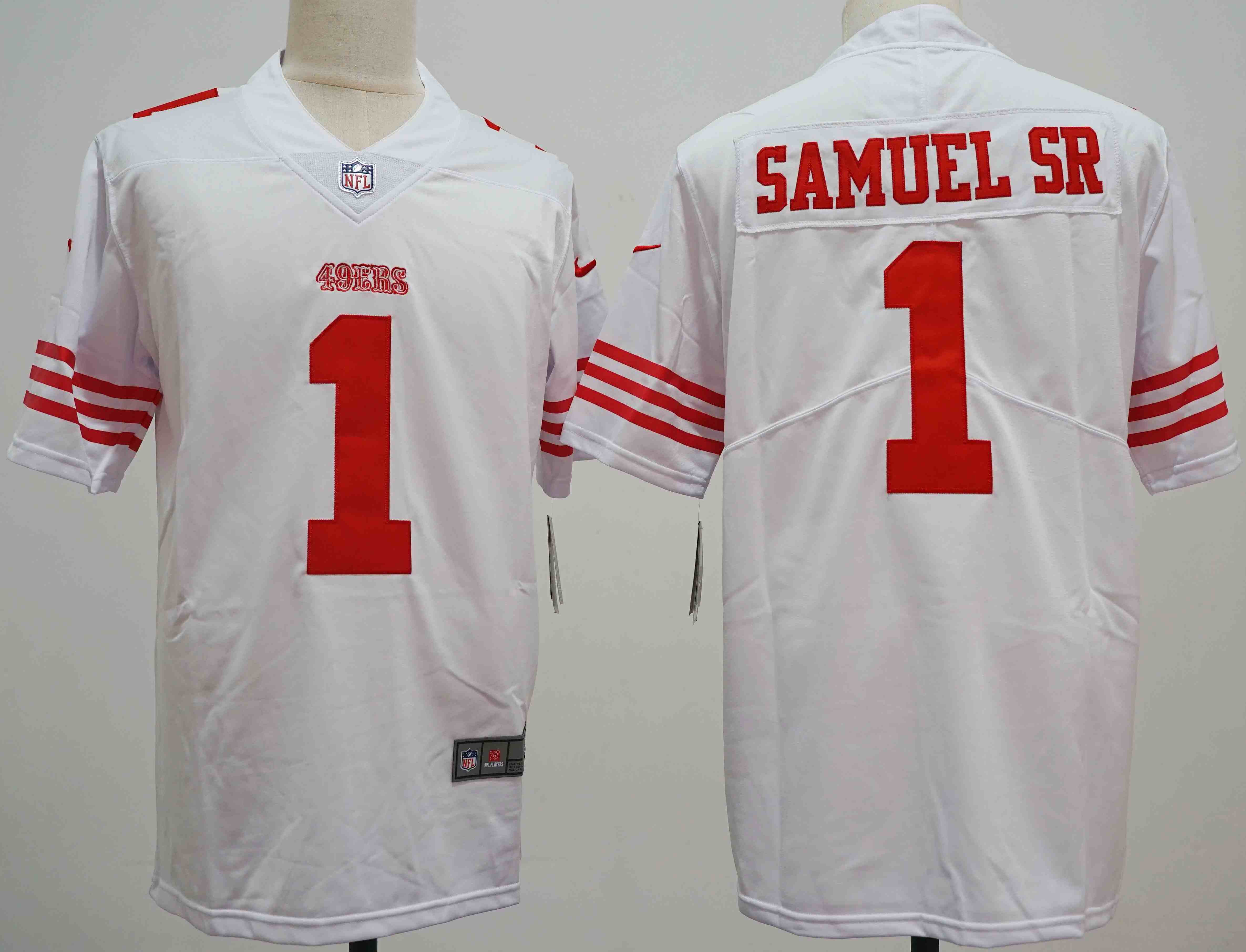 Men's San Francisco 49ers #1 Deebo Samuel White Vapor Untouchable Limited Football Stitched Jersey