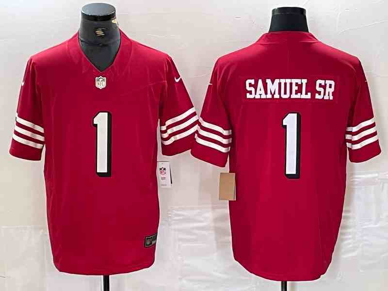 Men's San Francisco 49ers #1 Deebo Samuel New Red F.U.S.E. Vapor Untouchable Limited Football Stitched Jersey