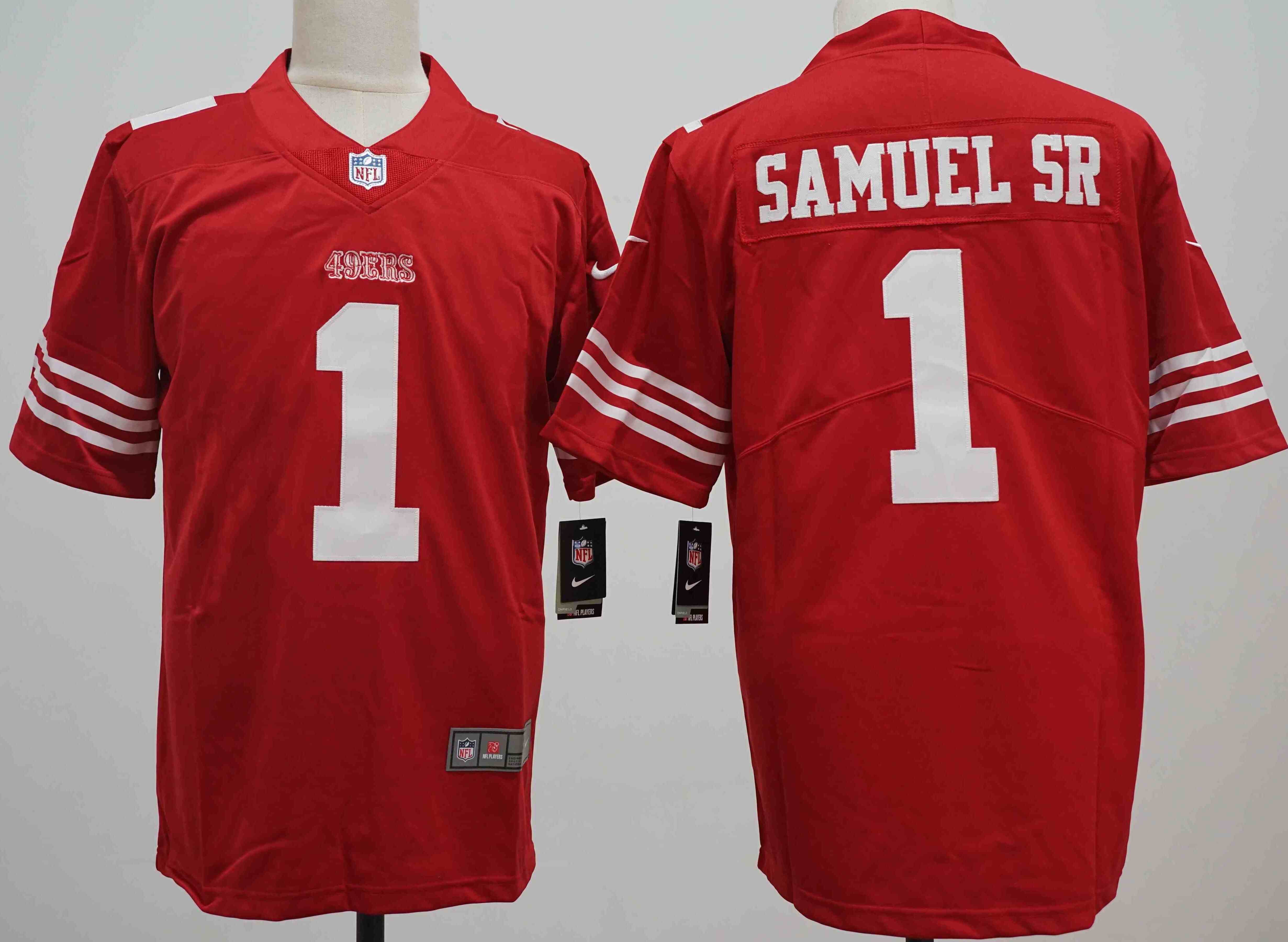Men's San Francisco 49ers #1 Deebo Samuel red Vapor Untouchable Limited Football Stitched Jersey
