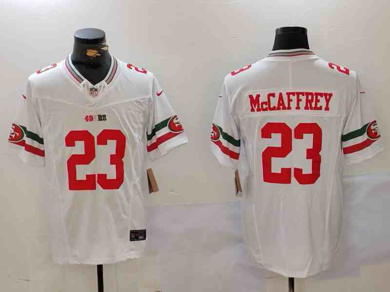 Men's San Francisco 49ers #23  Christian McCaffrey White F.U.S.E. Mexico Vapor Limited Stitched Football Jersey