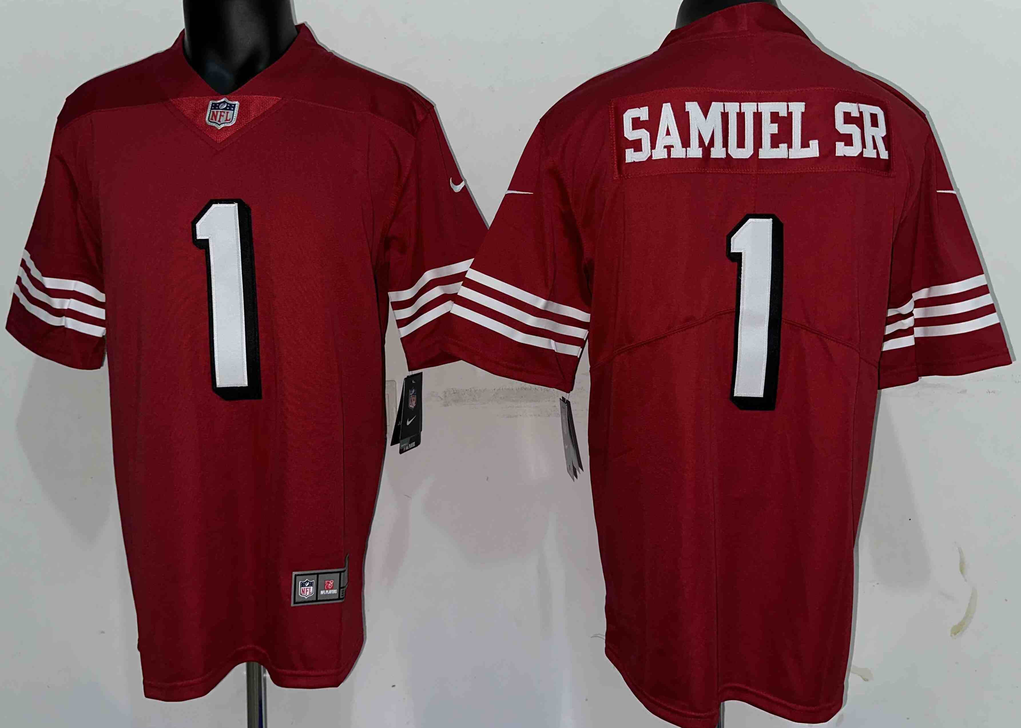 Men's San Francisco 49ers #1 Deebo Samuel Sr Scarlet Alternate Vapor  Limited Jersey