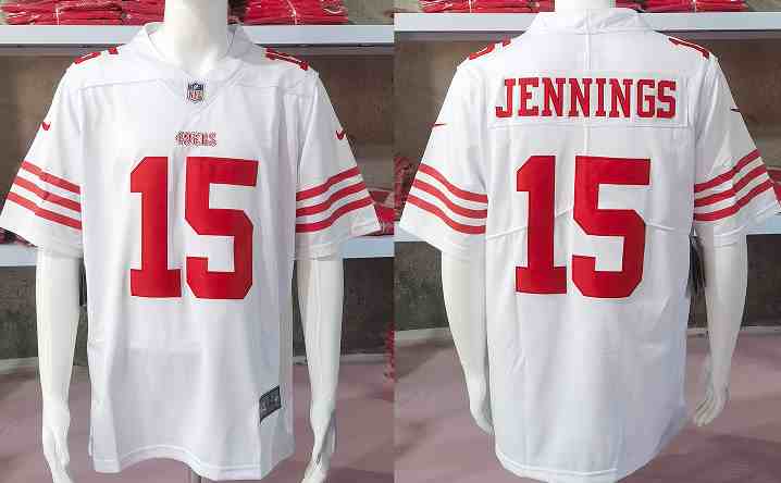 Men's San Francisco 49ers #15 Jauan Jennings White Vapor Untouchable Limited Stitched Jersey(PNG)