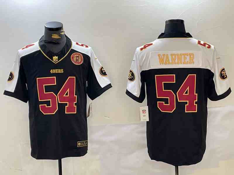 Men's San Francisco 49ers #54 Fred Warner Black White F.U.S.E. Golden Gate Bridge With Patch Alternate Vapor Limited Stitched Football Jersey
