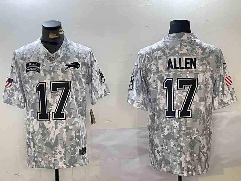 Men's Buffalo Bills #17 Josh Allen 2024 F.U.S.E Arctic Camo Salute To Service Limited Stitched Football Jersey