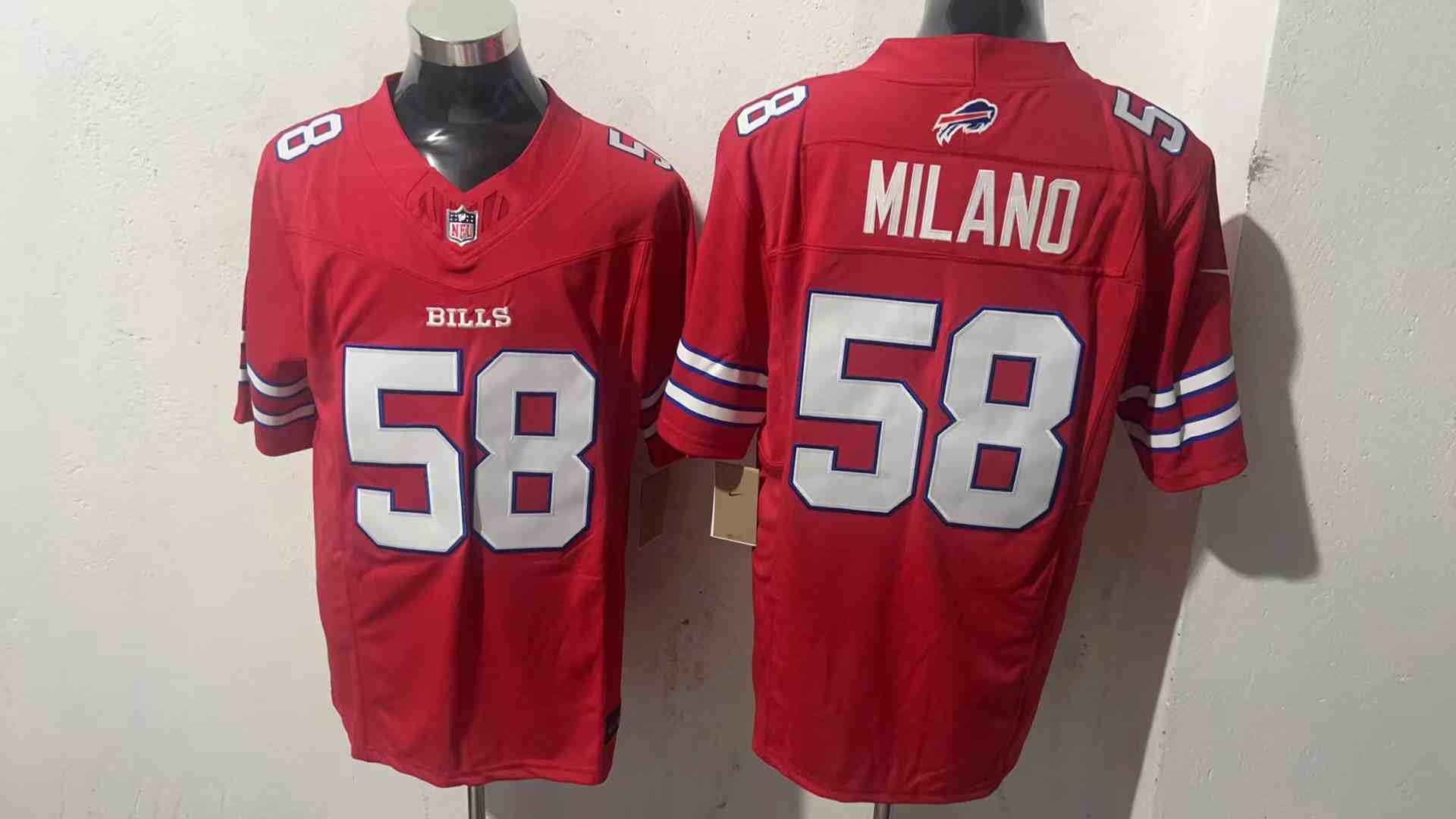 Men's Buffalo Bills #58 Matt Milano Red 2024 F.U.S.E. Vapor Untouchable Limited Stitched Football Jersey