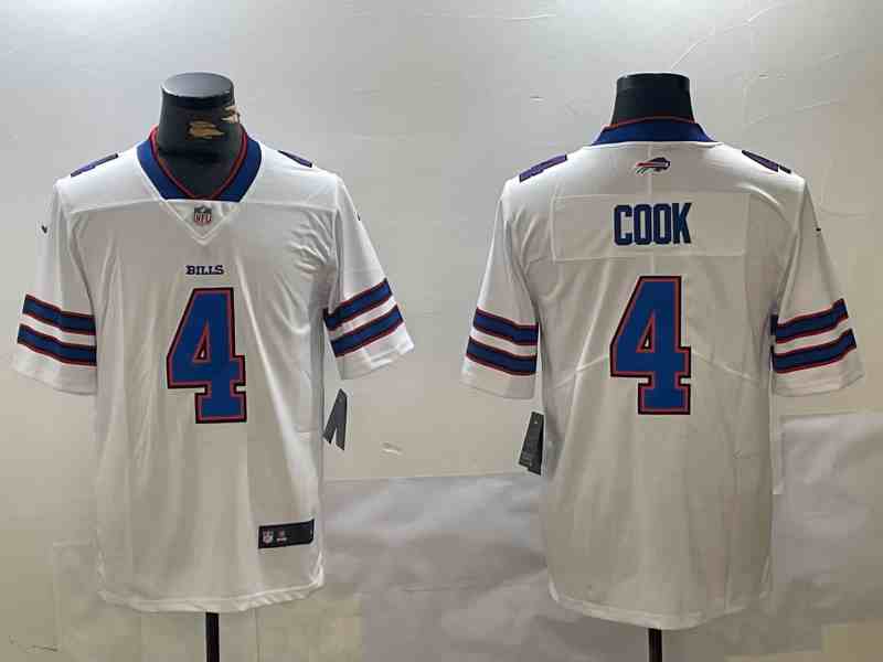Men's Buffalo Bills #4 James Cook White Limited Football Stitched Jersey