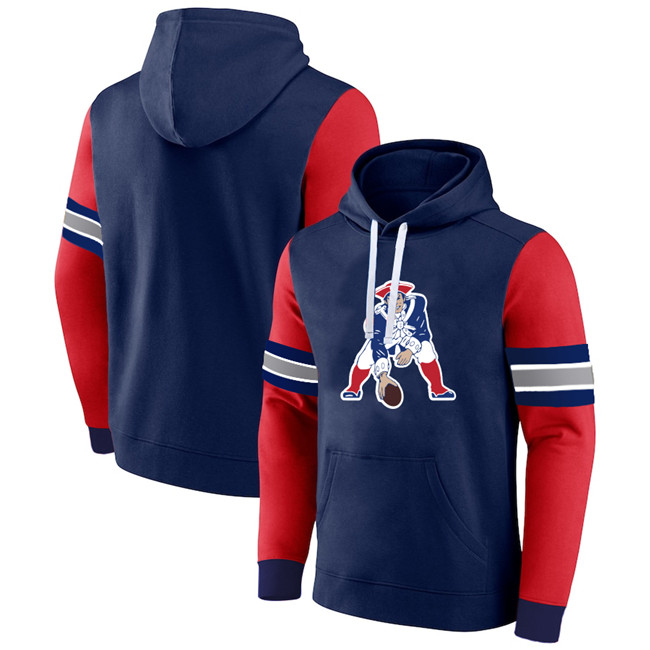Men's New England Patriots Navy Red Pullover Hoodie