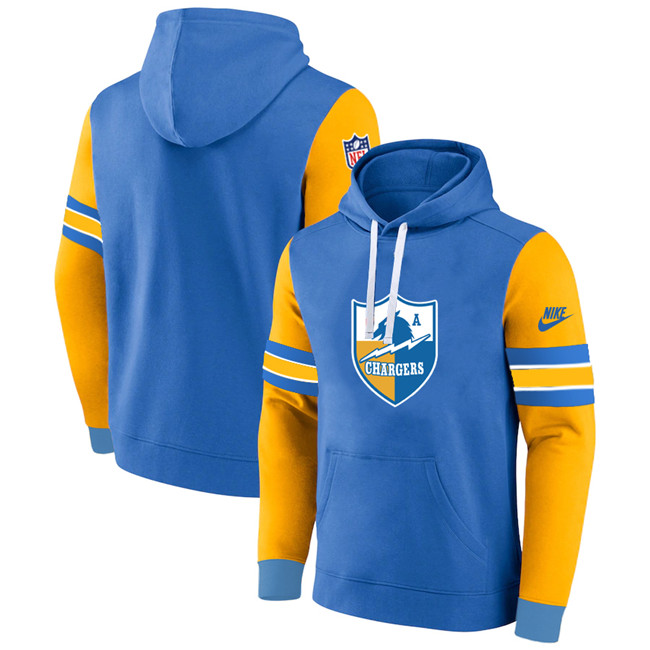 Men's Los Angeles Chargers Yellow Blue Pullover  Hoodie
