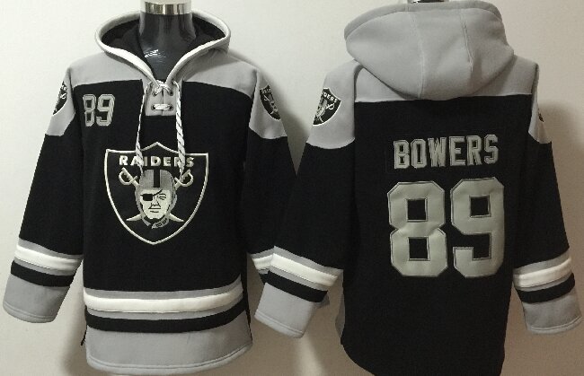 Men's Las Vegas Raiders #89 Brock Bowers Black Ageless Must-Have Lace-Up Pullover Hoodie