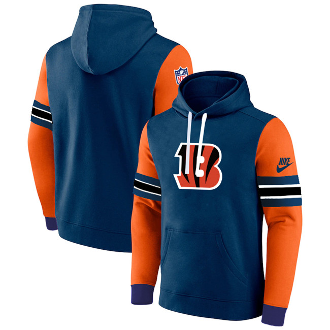 Men's Cincinnati Bengals Navy Orange Pullover Hoodie