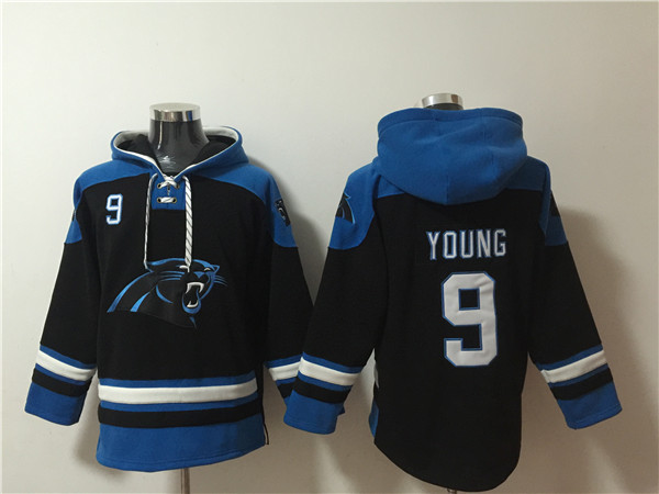 Men's Carolina Panthers #9 Bryce Young Black Ageless Must-Have Lace-Up Pullover  Hoodie