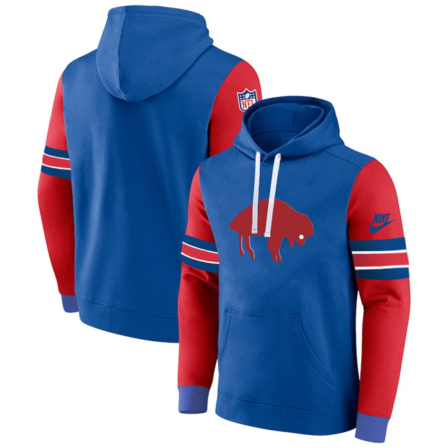 Men's Buffalo Bills Blue Red Pullover Hoodie