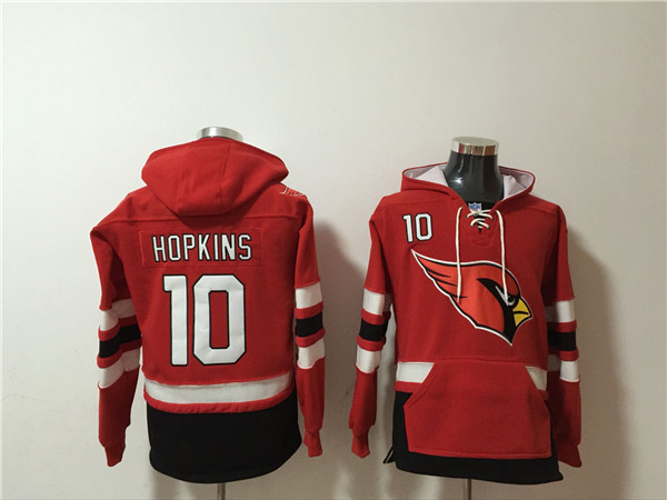 Men's Arizona Cardinals #10 DeAndre Hopkins Red Ageless Must-Have Lace-Up Pullover  Hoodie