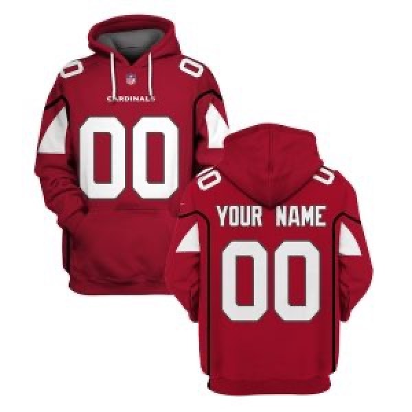 Men's Arizona Cardinals Active Player Custom 2021 Red Pullover  Hoodie