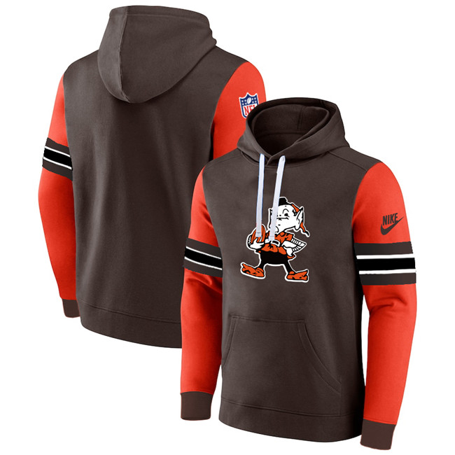 Men's Cleveland Browns Brown Orange Pullover  Hoodie