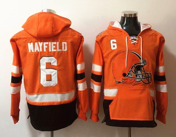 Men's Cleveland Browns #6 Baker Mayfield Orange NFL Hoodie