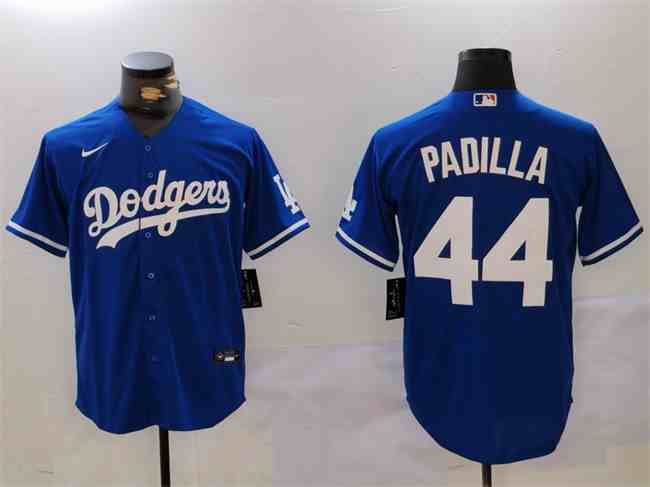 Men's Los Angeles Dodgers #44 Vicente Padilla Blue Cool Base Stitched Baseball Jersey
