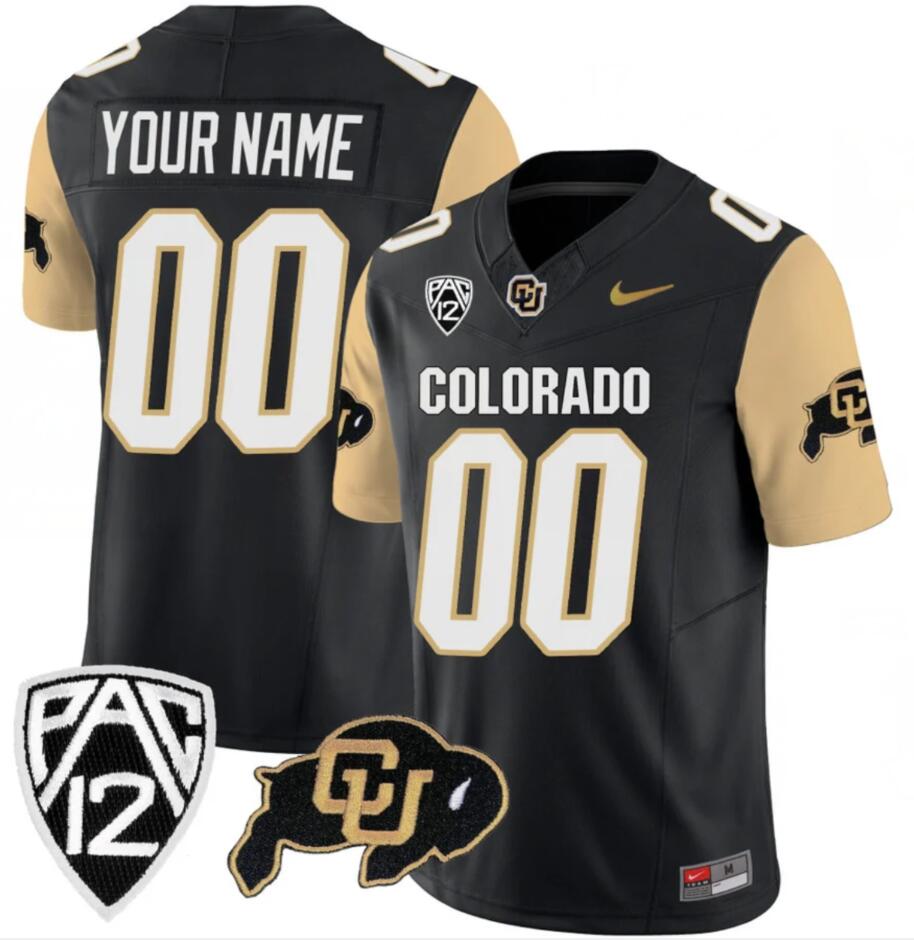 Men's Colorado Buffaloes Active Player Custom Black Brown  F.U.S.E. With Big 12 XII Patch Stitched Football Jersey