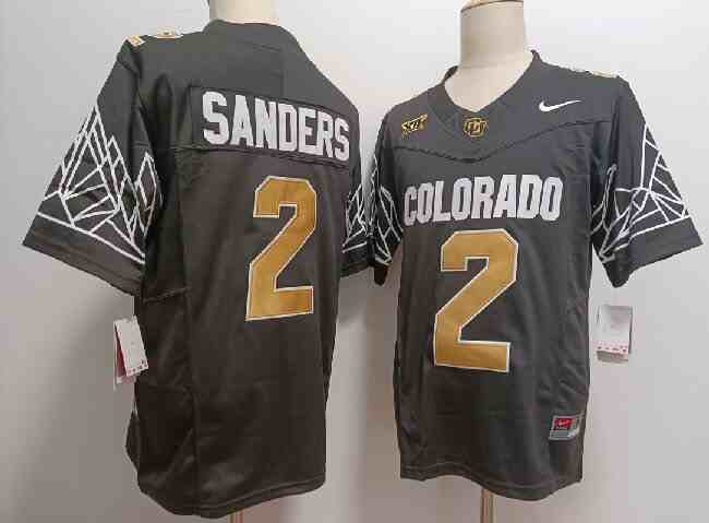 Men's Colorado Buffaloes #2 Shadeur Sanders Black F.U.S.E. With Big 12 XII Patch Stitched Football Jersey