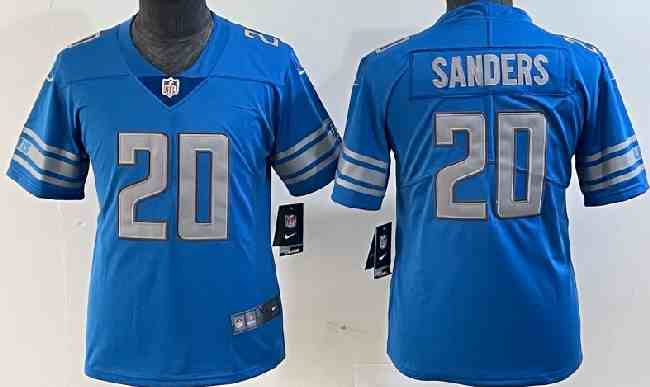 Youth Detroit Lions #20 Barry Sanders Blue Vapor Limited Stitched Jersey