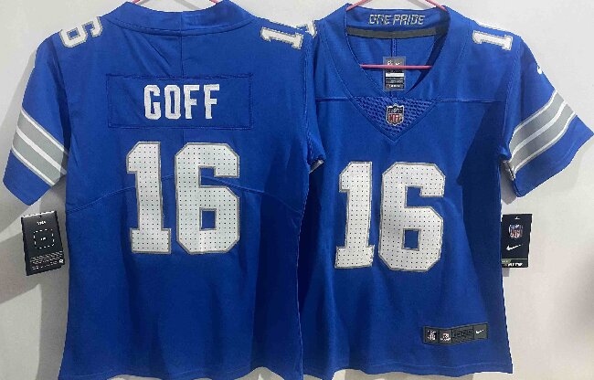 Women's Detroit Lions #16 Jared Goff  Blue Vapor Untouchable Limited Stitched Jersey