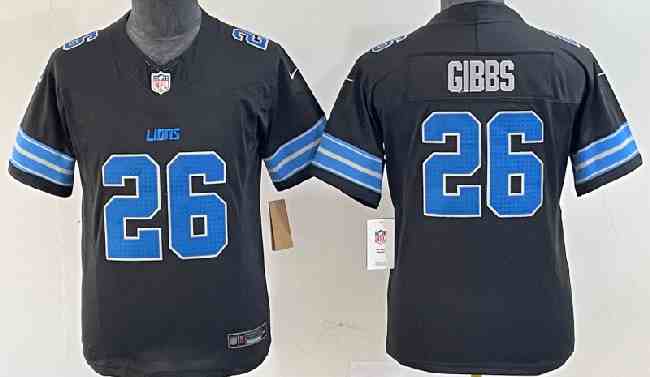 Women's Detroit Lions #26 Jahmyr Gibbs Black F.U.S.E. 2nd Alternate Vapor Limited Stitched Jersey
