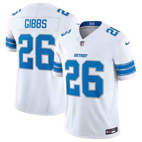 Women's Detroit Lions #26 Jahmyr Gibbs White 2024 F.U.S.E. Vapor Limited Stitched Jersey
