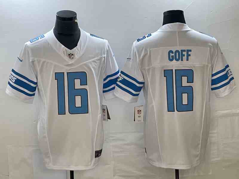 Women's Detroit Lions #16 Jared Goff White 2024 F.U.S.E.  Vapor Limited Football Stitched Jersey