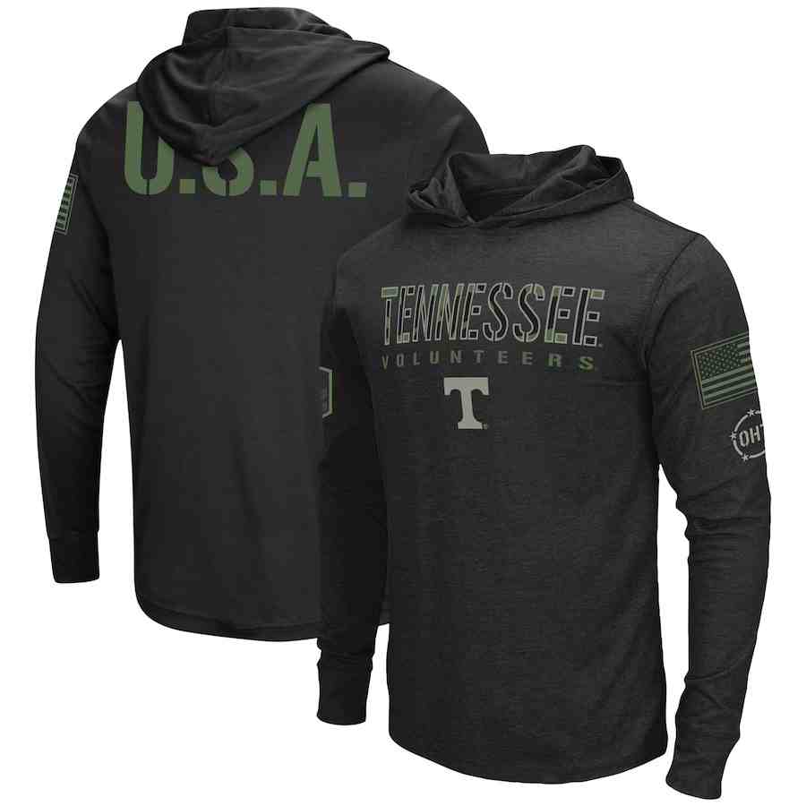 Men's Tennessee Volunteers  Military  Black Guardian Pullover Hoodie