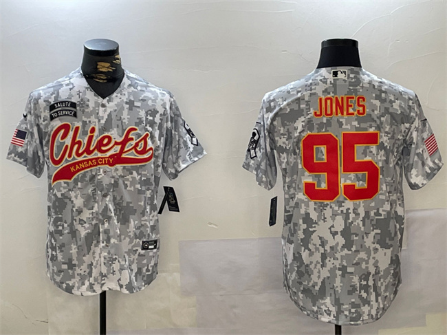 Men's Kansas City Chiefs #95 Chris Jones 2024 Arctic Camo Salute To Service Stitched Baseball Jersey