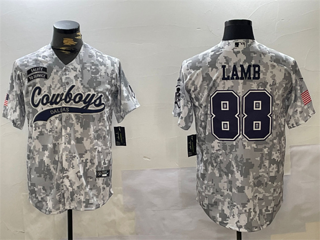 Men's Dallas Cowboys #88 CeeDee Lamb 2024 Arctic Camo Salute To Service Stitched Baseball Jersey