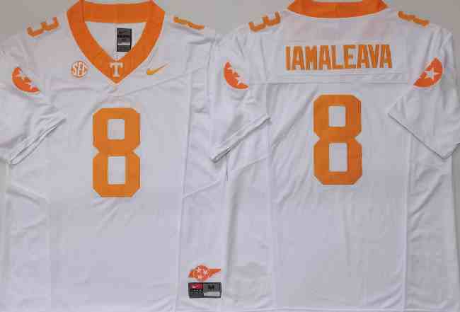 Men's Tennessee Volunteers #8 Nico Iamaleava White F.U.S.E. College Stitched Jersey