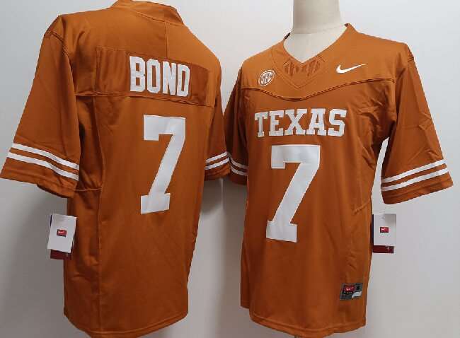 Men's Texas Longhorns #7 Isaiah Bond Yellow F.U.S.E Stitched Jersey