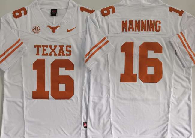 Men's Texas Longhorns #16 Peyton Manning White F.U.S.E. Stitched Jersey