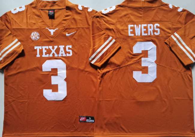 Men's Tennessee Vols #3 Quinn Ewers Orange Stitched Jersey