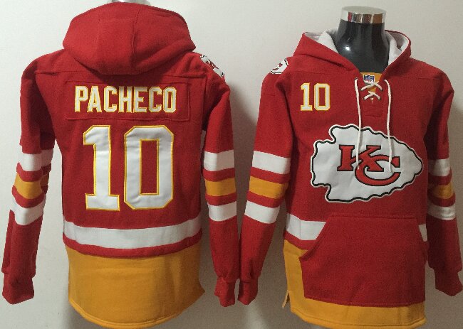 Men's Kansas City Chiefs #10 Isiah Pacheco Red Ageless Must-Have Lace-Up Pullover Hoodie pocket