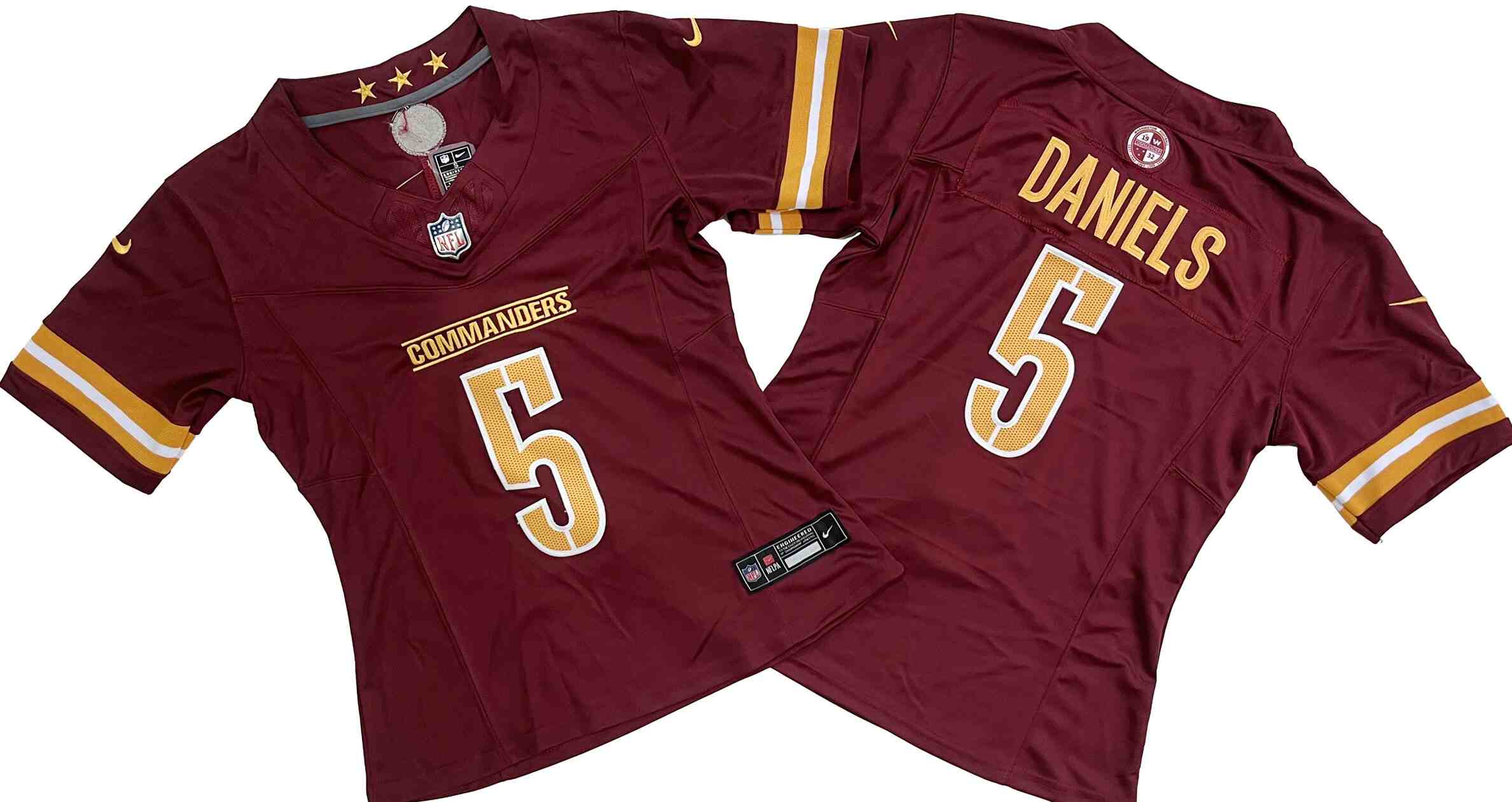 Women's Washington Commanders #5 Jayden Daniels Burgundy Vapor F.U.S.E. Limited Jerseys