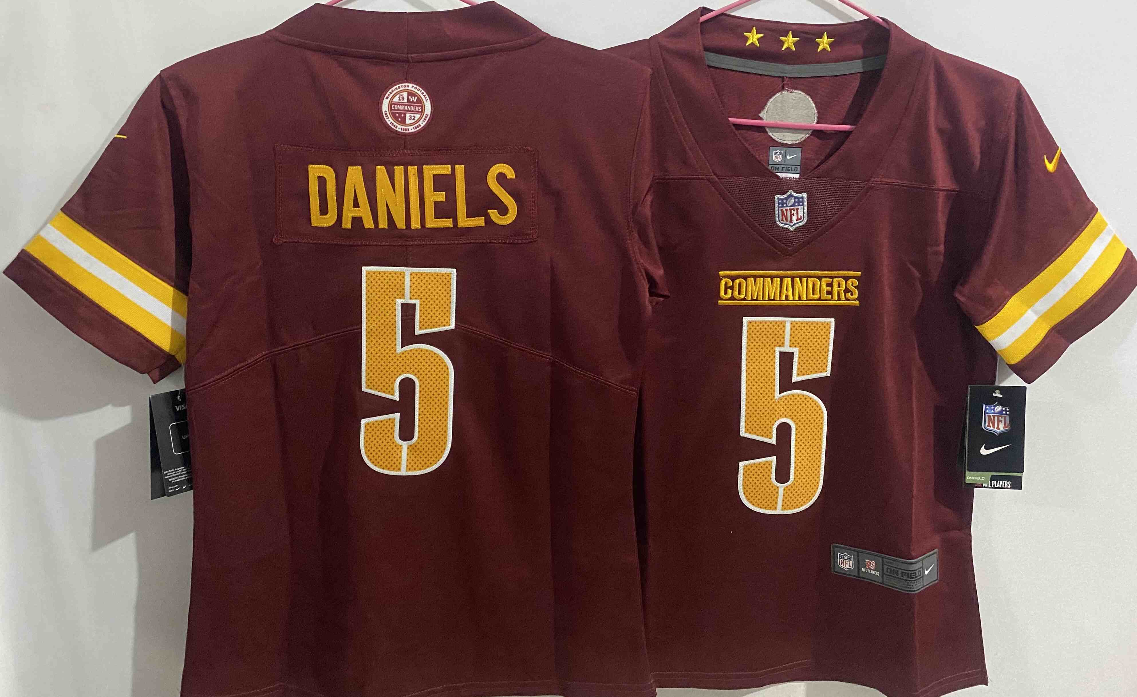 Women's Washington Commanders #5  Jayden Daniels  Burgundy Vapor Limited Jerseys