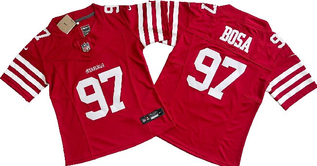 Women's San Francisco 49ers 97# Nick Bosa  Red Vapor F.U.S.E. Limited Jersey